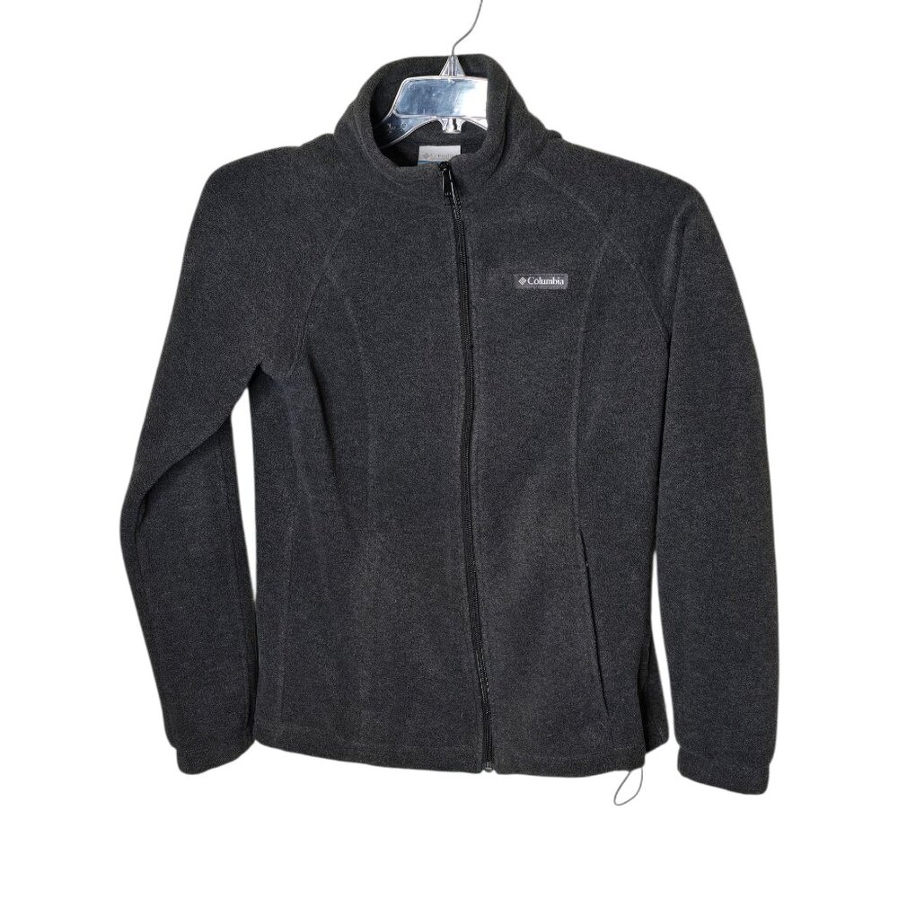 Columbia Women's Gray Full Zip Fleece Jacket Small Lightweight Outdoor Hiking